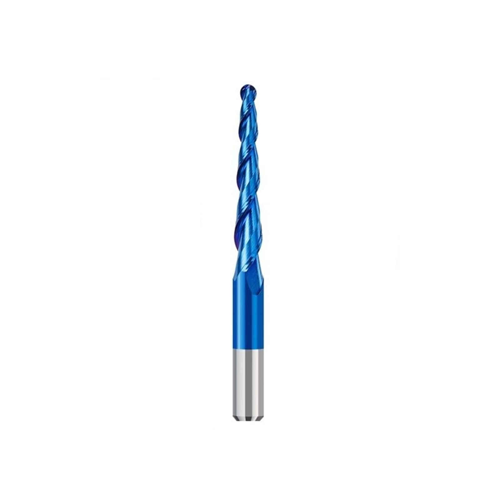 1 pz. Fresa a testa sferica conica, 2 taglienti, fresa a testa sferica conica, gambo da 3,175/4/6/8 mm, punta for incisione, fresa a spirale for lavorazione del legno(4pcs Set R0.25-R1.0)