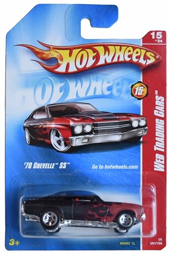 Hot Wheels '70 Chevelle SS escala 1:64 Negro/Rojo miniatura 1