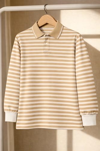 Image of Mack Jonney Men's Premium Black Striped Polo T-Shirt | Long Sleeve Cotton Blend | Casual & Smart Wear-M6752
