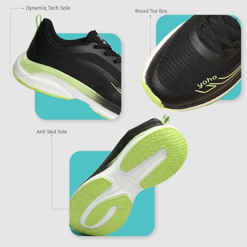 Image of YOHO RushHour Dynamiq Sports Shoes for Men |Cushioned Insole, Stylish, Casual & Sneakers for Gents | Lightweight, Anti-Skid Shoe for Gym, Walking, Running & Everyday Use-1800
