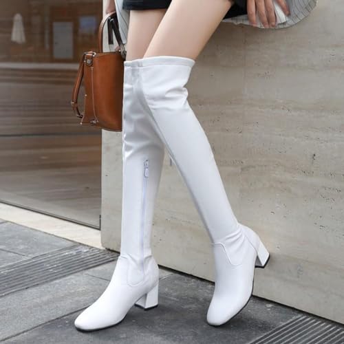 Botas de moda para mujer sobre la rodilla con tacón de 5,5 CM 4