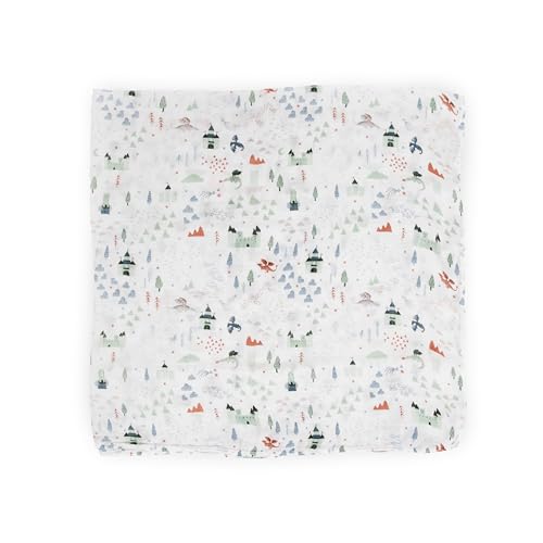 Image of Little Unicorn Deluxe Swaddle | Single | 100% Rayon Muslin from Bamboo | Super Soft | Newborns and Infants | Large 47 inch x 47 inch | Machine Washable (Dragon Days)