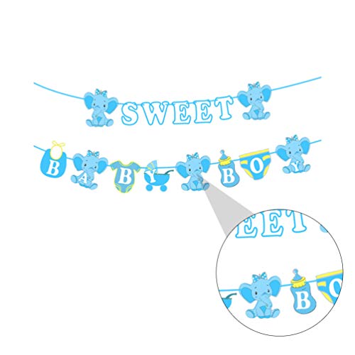 Banner de pendurar para festa de aniversário Amosfun é um menino ou Gir Party Fundo Decoração de par