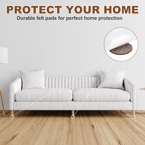 Almohadillas de fieltro para muebles con protectores autoadhesivos de 50 mm 5