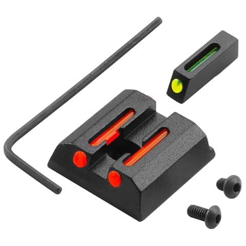 Fiber Optic Green Red Sights for Taurus G2C G2S G3 w/o PT111 G2 PT140 G2 709 740 TX22 No Tritium Sights Set with Assembly Tools (Front Red + Rear Green) Cover