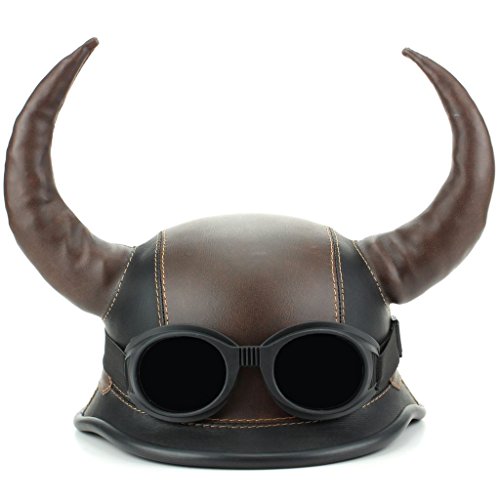 Casque de festival cornes Viking avec lunettes résistant pour déguisement et fête