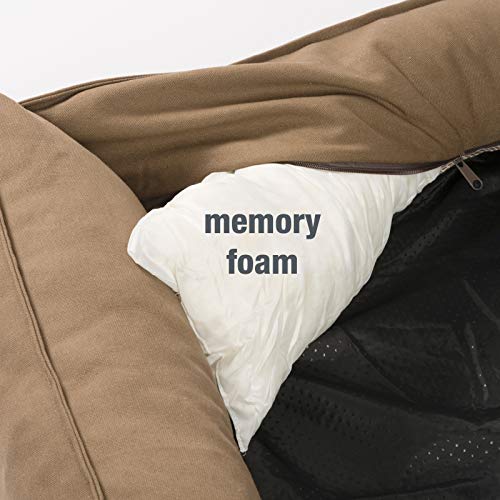 JAMAXX orthopädisches Hundebett - Memory Schaumstoff, Waschbar Wendekissen - Hundekissen mit Lammfell - Hundekorb Hundekörbchen Abnehmbarem Bezug Reissverschluss, PDB2008 (L) 120x90 Coffee-braun