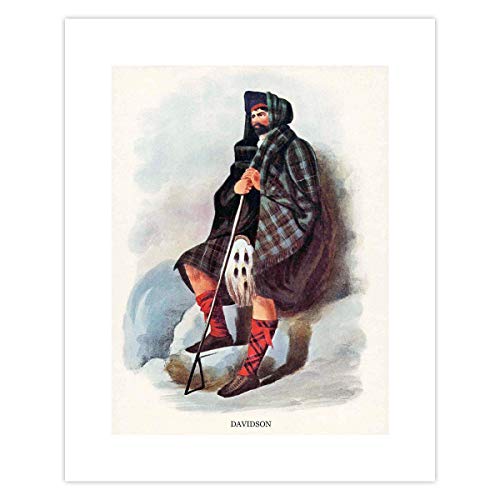 Davidson Clan, Family Name Wall Art Wall Decor, Surname Artwork, Scottish Highland Dress - Unframed by Cloud Nine Prints