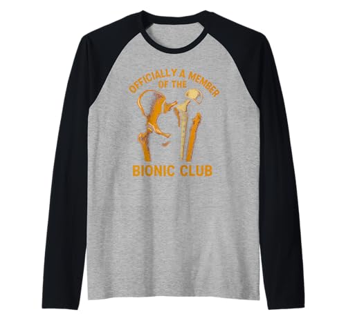Bionic Hip Bionic Club Cool Mens Cirugía Recuperación Camiseta Manga Raglan