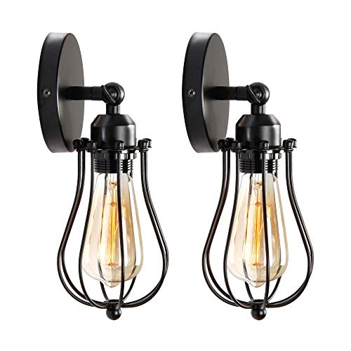 Asvert Lámpara de pared industrial Adjustable Metal E27 Apliques de Pared Vintage Retro Lámpara Industrial de Pared 2 luces para la Salon, Cocina, Desván, Restaurante, Cafe Decoración