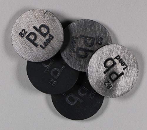 Image of Lead (Pb) 24.26mm Metal Disc with Acrylic Case for Collection or Experiments