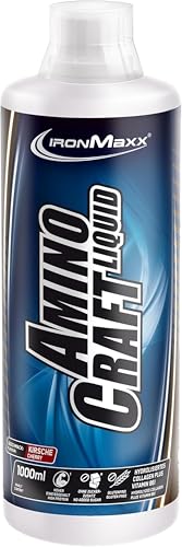 IronMaxx AminoCraft Liquid Hydrolisiertes Kollagen Vitamin B6, Geschmack Kirsch, 1000 ml Flasche (1er Pack)