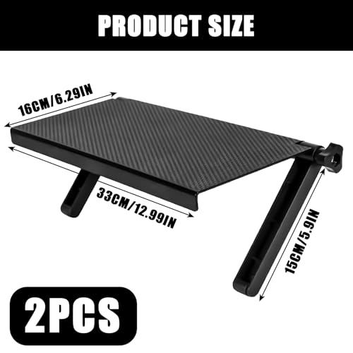 YOYIAG 2Pcs Adjustable TV Top Shelf Monitor Top Storage Shelf, Monitor Screen Shelf, for Cable Box Streaming Devices, Router - Image 2