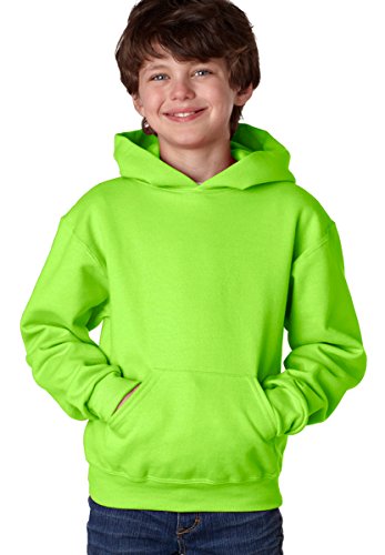 Jerzees Youth 8 oz., 50/50 NuBlend Fleece Pullover Hood, XL, NEON GREEN