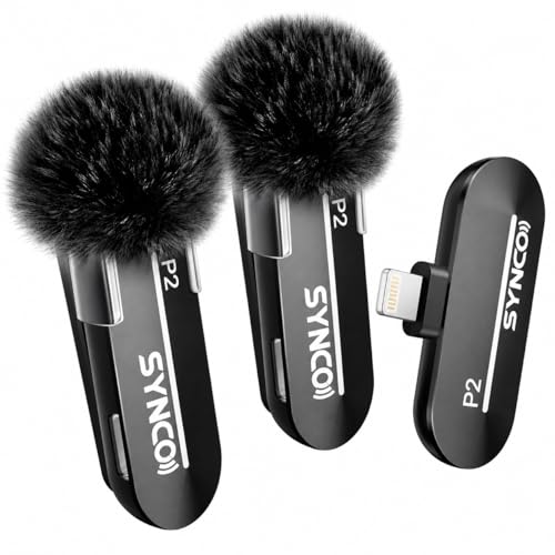 SYNCO Wireless Lavalier Microphone for iPhone, Professional Lapel Clip on Mics for Vlogging, Tiktok, YouTube Video Recording, Best External Lav Microphone for iPhone 14/13/12/11/X Lightning iOS
