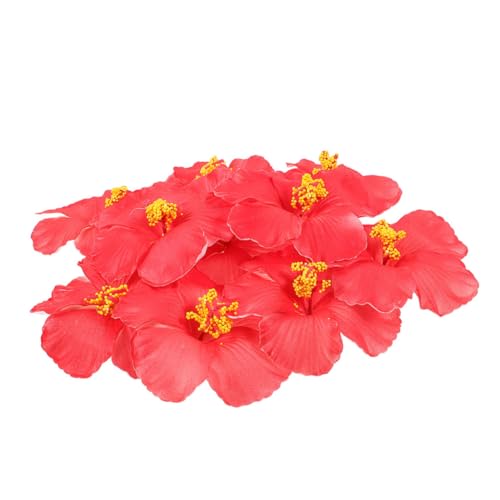 Gogogmee 20 Piezas Flores Artificiales de Hibisco Hawaiano con Decoración Tropical Realista para Fiestas de Verano para Centros de Mesa y Accesorios de Cabello