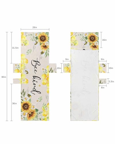 Bee Sunflower Beach Lounge Chair Towel Cover, Soft Chaise Lounge Towel with Side Pockets Patio Pool Chairs Cover for Beach/Pool Sunbathing 29x85 Farmhouse Eucalyptus Leaves Spring Summer