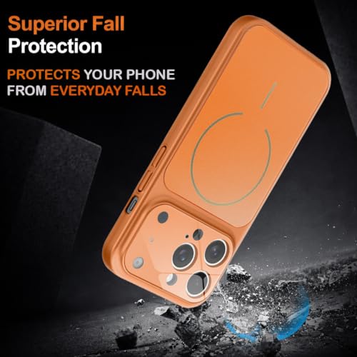 Image of SHINESTAR iPhone 16 Pro Max Case - Premium Shockproof Protective Cover, Wireless Charging Compatible, Slim & Durable Luxury Back Cover with Camera Protection (Orange)