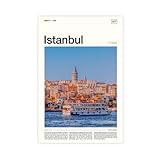 Póster de lienzo de Turquía de Estambul, decoración de dormitorio, paisaje, oficina, habitación, regalo, 20 x 30 cm