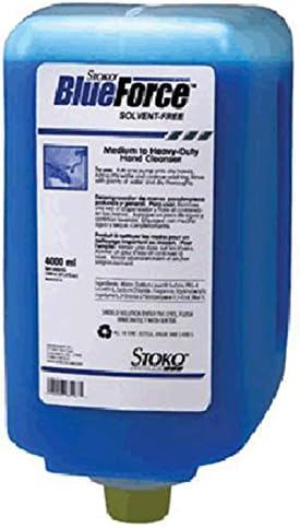 33541 STOKO 4 L Bottle Blue BlueForce Natural Or Fresh Scented Medium to Heavy Duty Hand Cleaner, English, 15.34 fl. oz, Plastic, 1" x 1" x 1"