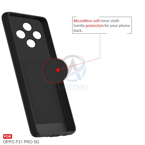 Image of AESTMO Back Cover for Oppo F31 Pro 5G | Stylish | Soft Silicone | Shockproof | Camera Lens Protection Back Cover for Oppo F31 Pro 5G (Black)