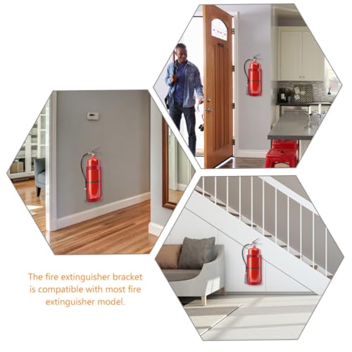Support d'extincteur mural en acier rouge compatible avec la plupart des modèles pour maison - 7