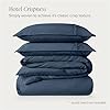 Bare Home 100% Organic Cotton Queen Duvet Cover Set - Crisp Percale Weave - Lightweight & Breathable - Cooling Duvet Cover Set (Queen, Bering Sea) #5