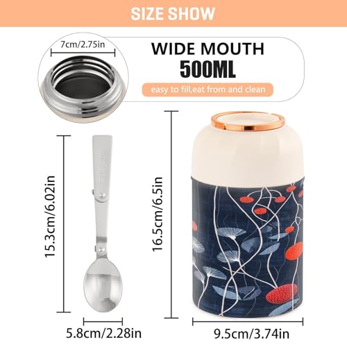 Termo de comida de 500 ml con cuchara plegable para comida caliente 4