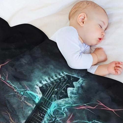 Couverture guitare en flanelle douce 140x180 cm pour canapé