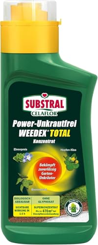 Substral Celaflor Power Unkrautfrei Weedex Total, Unkrautvernichter, gegen Unkräuter, Gräser und Moos, Konzentrat 380ml