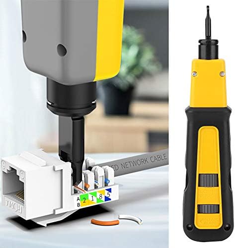 Punch Down Impact Tool with 88/110 Cut Blade Network Wire Stripper Plastic Handle Wire Cutter Crimping Electrical Equipment Supplies