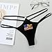 USA Ugandan Uganda Flag Zipper Fusion Women’s G String Thong Underwear Soft Nylon Spandex High Elasticity Skin Friendly Thin Strap Hollow Out Design Anti Shift Comfortable Sexy Panties for Women