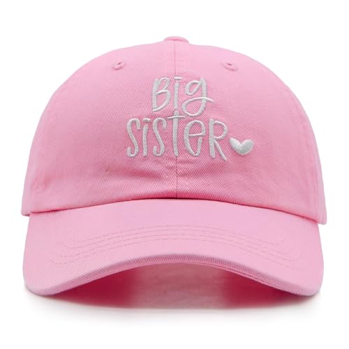 Gift for New Sis Age 2-6, Big Sister Hat for Toddler Girls, Adjustable Embroidered Baseball Cap for Kids