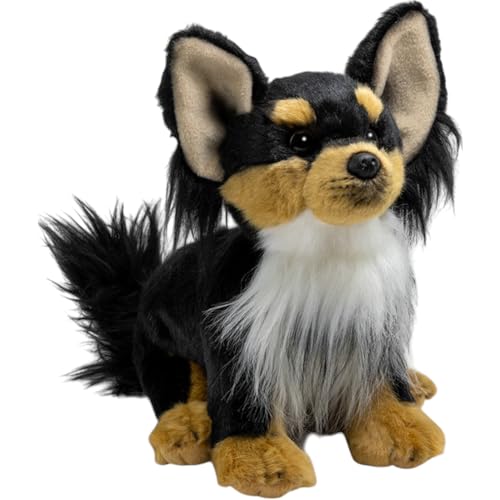 Carl Dick Chihuahua assis noir-brun, 24 cm Peluche, Jouet en peluche, Animal en peluche 3602