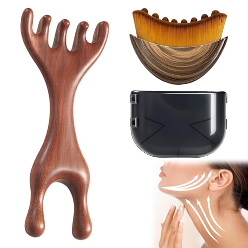 2 Piezas de Cepillo Linfático Facial, Cepillo Linfático Facial con Caja de Almacenamiento, Peine de Masaje para Drenaje Linfático, Lymphatic Contour Face Brush, Diseño Ergonómico para Masaje Suave