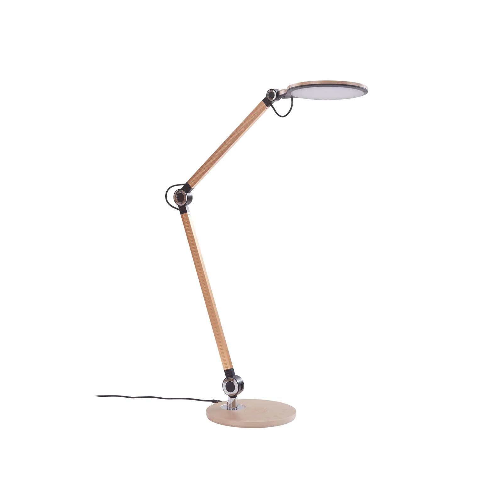 Lindby LED Tischlampe Nyxaris dimmbar (Modern) in Gold/Messing (1 flammig,) - Tischleuchte Schreibtischlampe Nachttischlampe Arbeitszimmerleuchte