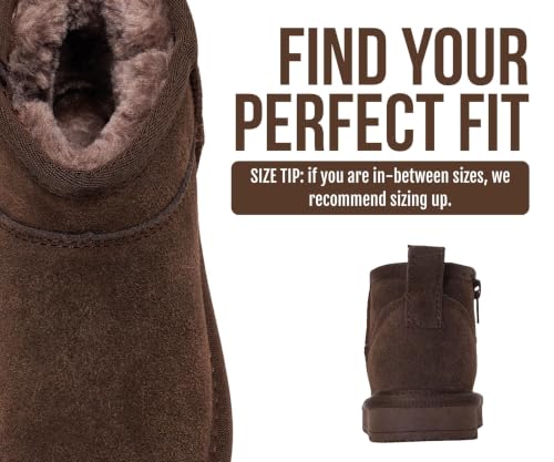 Image of Project Cloud Girls 100% Genuine Leather Non Slip Fur Lined Ankle Boots | Water Resistant Lightweight Memory Foam Insole Cozy Fall Shoes for Boys & Girls Kids Footwear Outdoor Everyday Kids Boots