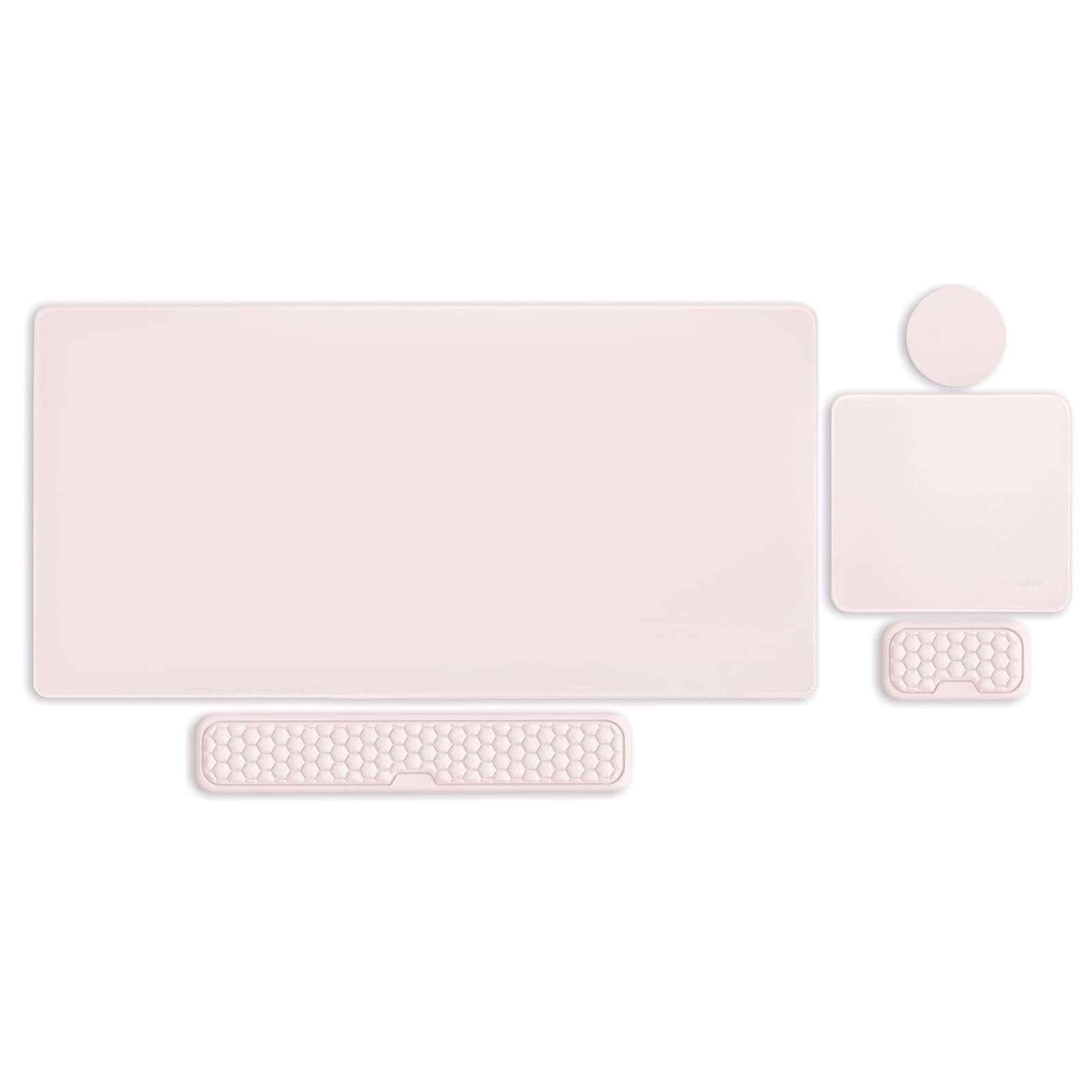 MOSISO Grande Tappetino Mouse Gioco&Poggiapolsi Tastiera Massage&Tappetino Mouse&Coaster,Set Cuscinetti Ergonomici Antiscivolo e Cuscino Typing Facile con Memory Foam L'Ufficio Domestico,Albicocca