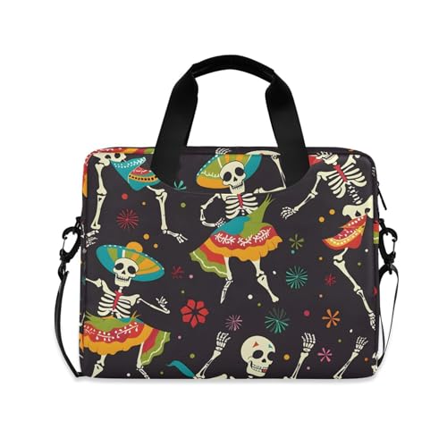Funda maletín para laptop diseño calaveras Día de Muertos 13-15.6 pulg miniatura 1