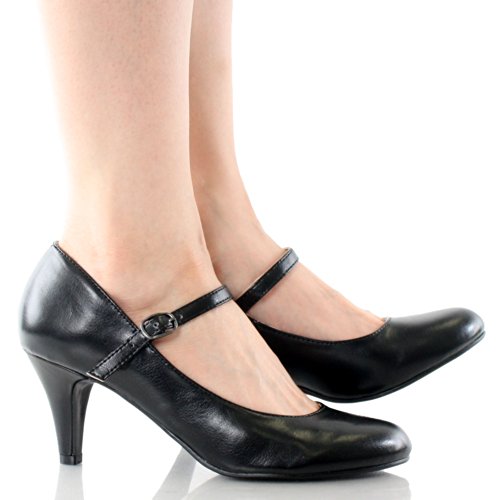 City Classified Womens Kaylee-H Pumps Shoes,Black Pu,9 #TOP5