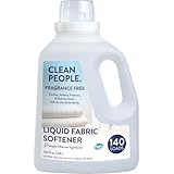 Clean People All Natural Liquid Fabric Softener - Plant-Based, Eco Friendly - Naturally Softens & Removes Static Cling - Vegan - Fragrance Free Laundry Softener - 100 fl oz - 140 loads