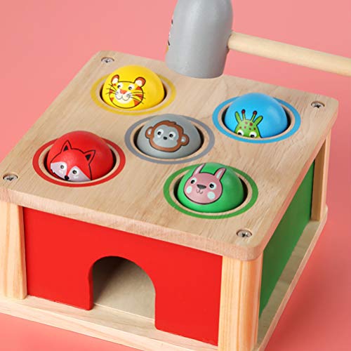 STOBOK Brinquedo Martelando Soco Bancada de Madeira Brinquedo Montessori Brinquedo de Habilidade Mot