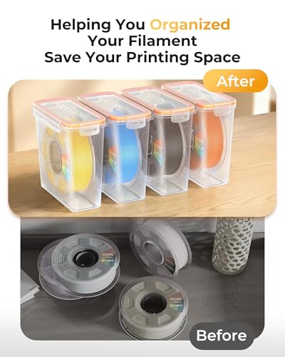 Image of YOOPAI Pro Filament Storage Box - Precision-Fit Airtight Container for Single 1KG Spools, Flat-Lid Design for Stable Stacking, Premium Desiccant Moisture Control, 3D Printer Filament Storage 8 Pack