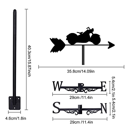 Girouette Moto Indicateur de Direction Vent Extérieur Acier
