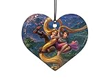 Trend Setters Disney - Tangled - Tangled Up in Love - Heart Shaped Hanging Acrylic Print Accessory – Perfect for Gifting or Collecting