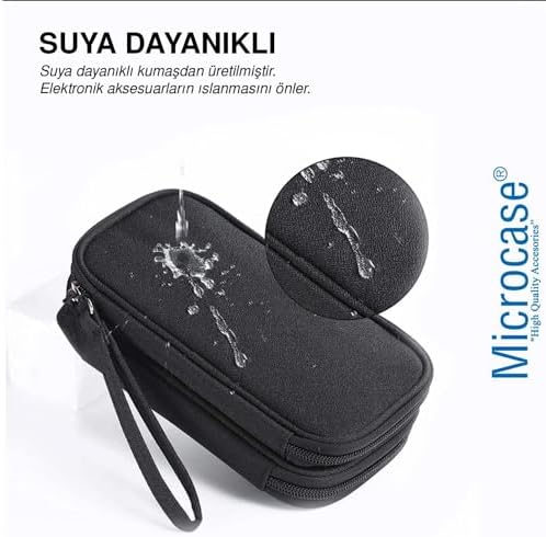 Microcase Taşınabilir Çift Katman ve Fermuarlı 8 Bölmeli Çoklu HDD Organizer Çanta -YB101 (L Beden 15x25cm) - Görsel 7