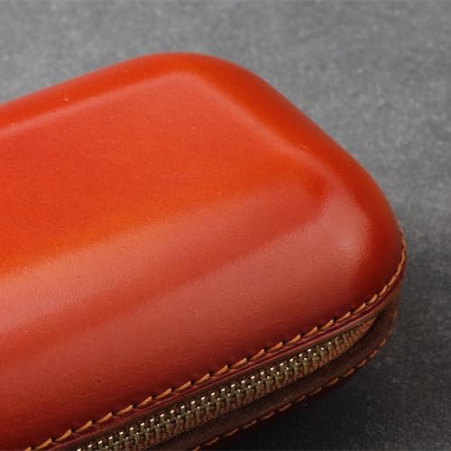 Etui na okulary skórzane w stylu vintage, ręcznie wykonane etui na okulary krótkowzroczności, przenośne wiszące pudełko do przechowywania z zamkiem błyskawicznym na okulary przeciwsłoneczne
