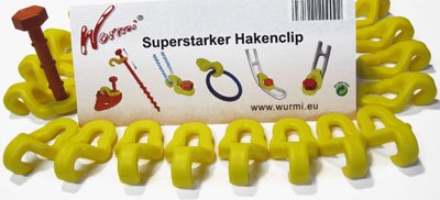 superstarker Hakenclip aus Polypropylen (PP), Befestigungshilfe passend Schraubheringen 'Standard' und 'Trekking'