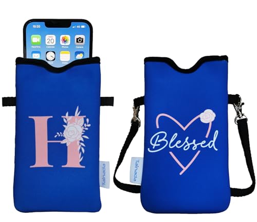 Image of Tainada Neck Phone Personalized Initial Pouch w /Crossbody Strap(Letter H)