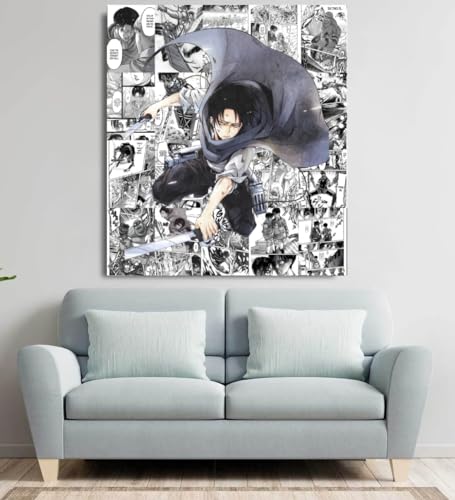 Image of Moment Prints Levi Manga Collage Poster Set 2 - Set of 20, 210 mm x 297 mm, 300 GSM Paper, Levi Posters, Levi Ackerman Poster (Levi Manga 1) - Glue Dots Included, Cardstock